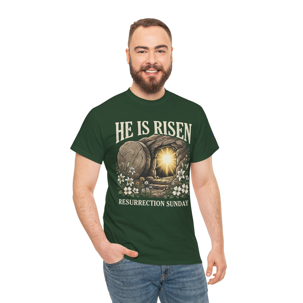 He Is Risen T-Shirt — Jesus Christ Resurrection Easter Tee Printify