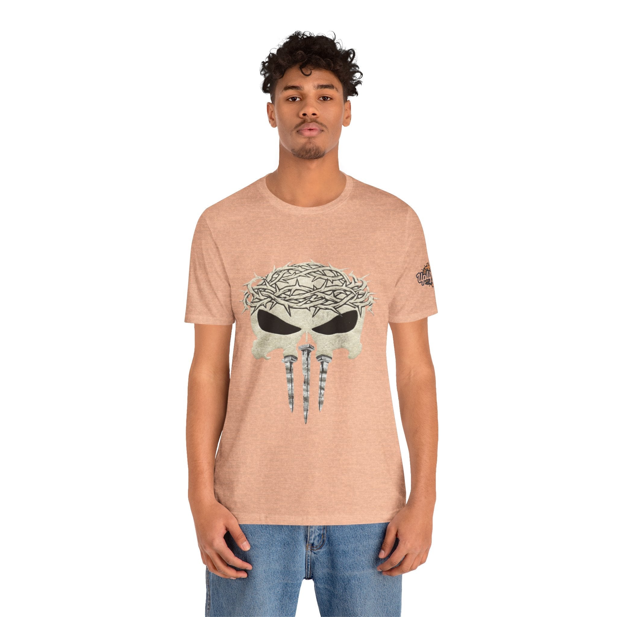 Christian Skull T-shirt - Crown of Thorns & Nails - Warrior Faith T-shirt Printify