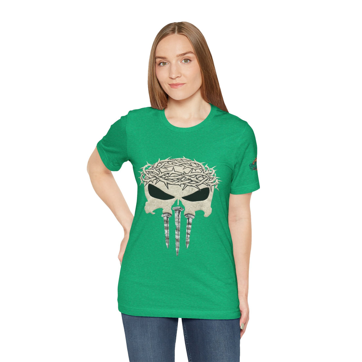 Christian Skull T-shirt - Crown of Thorns & Nails - Warrior Faith T-shirt Printify