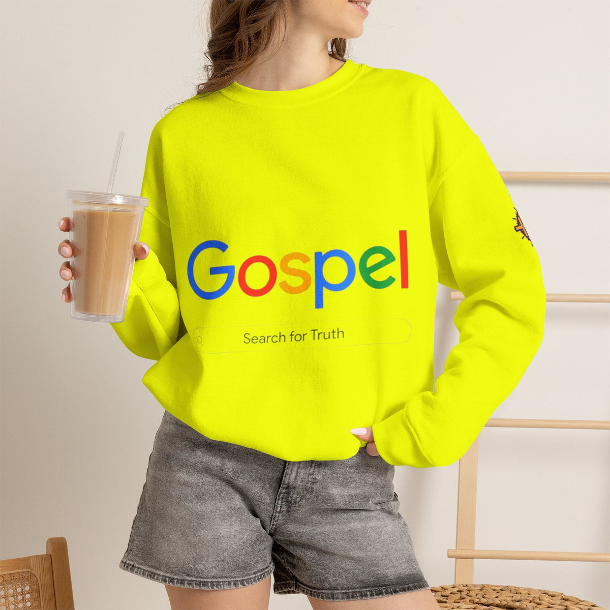 Gospel Graphic Sweatshirt — "Gospel" Colorful Logo Christian Sweatshirt Printify