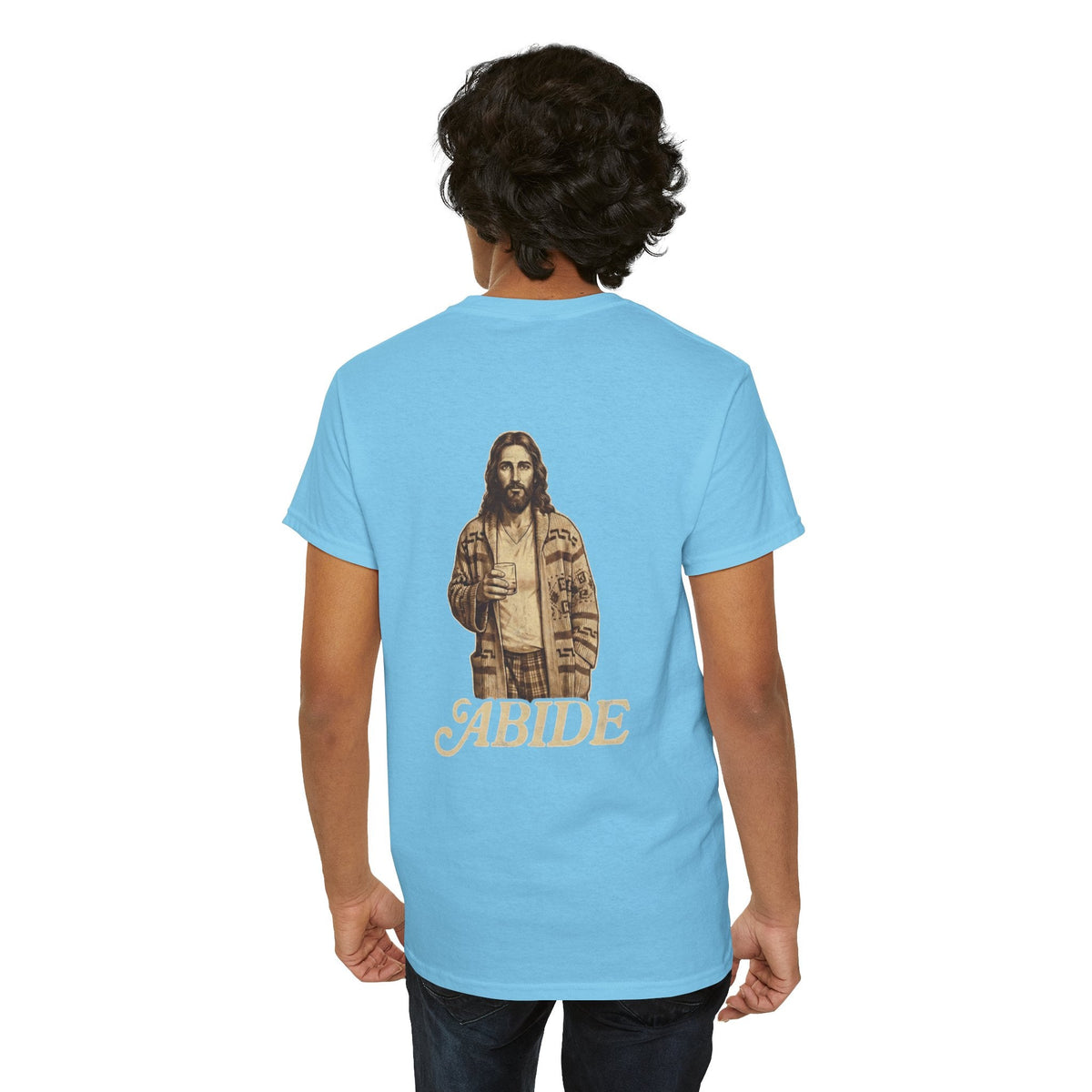 Abide Vintage Jesus Tee — "The Dude" Graphic Christian T-Shirt Printify