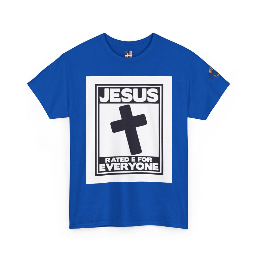 Jesus, Rated E for Everyone T-shirt - Gamer Faith T-shirt - Christian Video Game Parody Printify