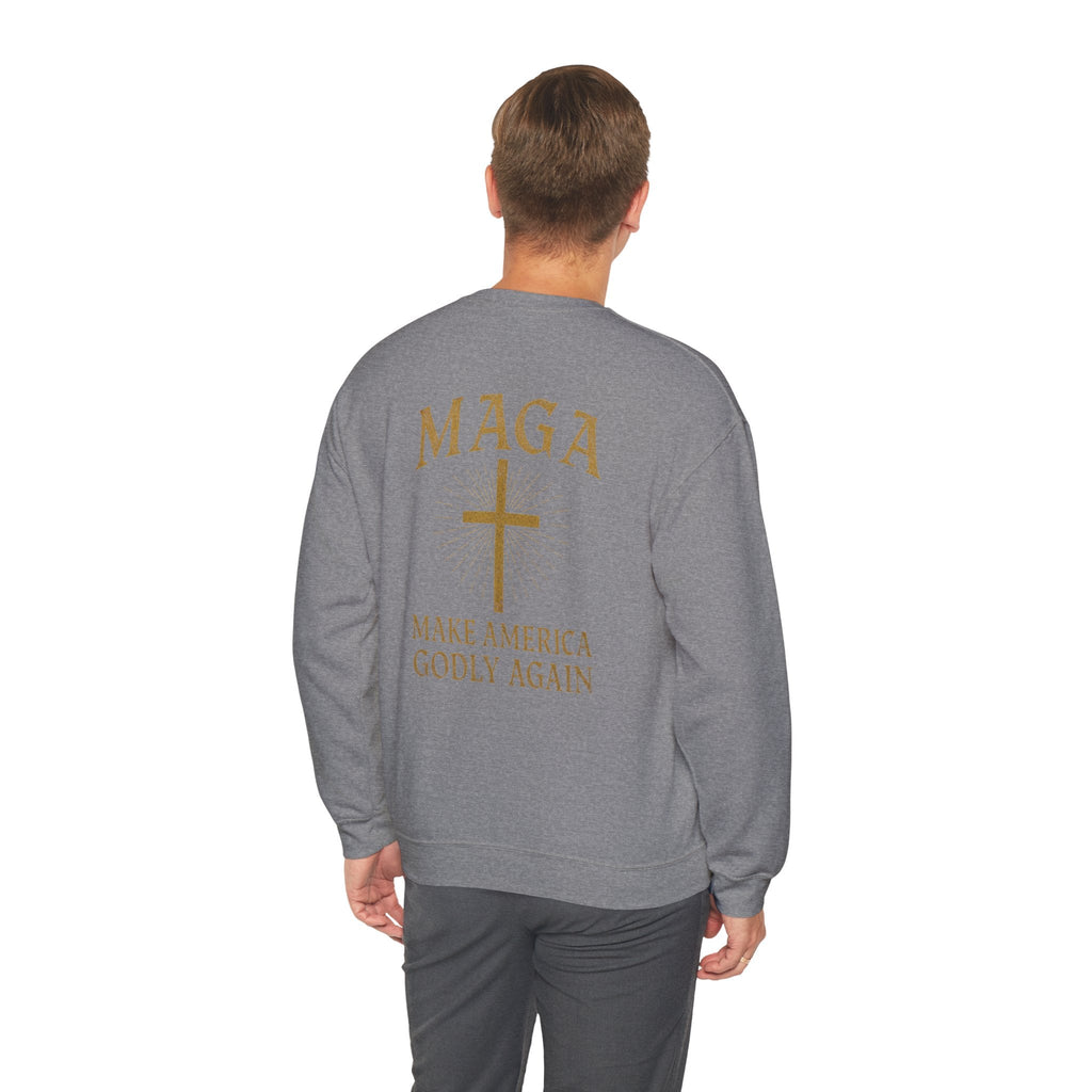 Make America Godly Again Sweatshirt – MAGA Christian Patriotic Hoodie for Faith & Freedom Printify