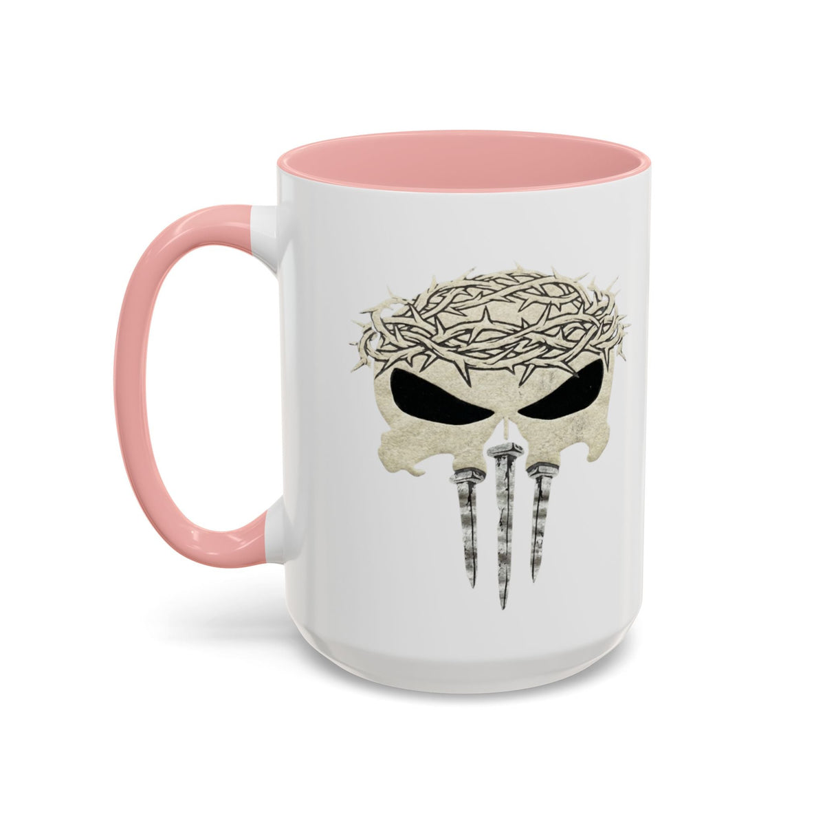 Christian Skull Coffee Mug — Crown of Thorns “Warrior Faith” (11/15 oz) Printify