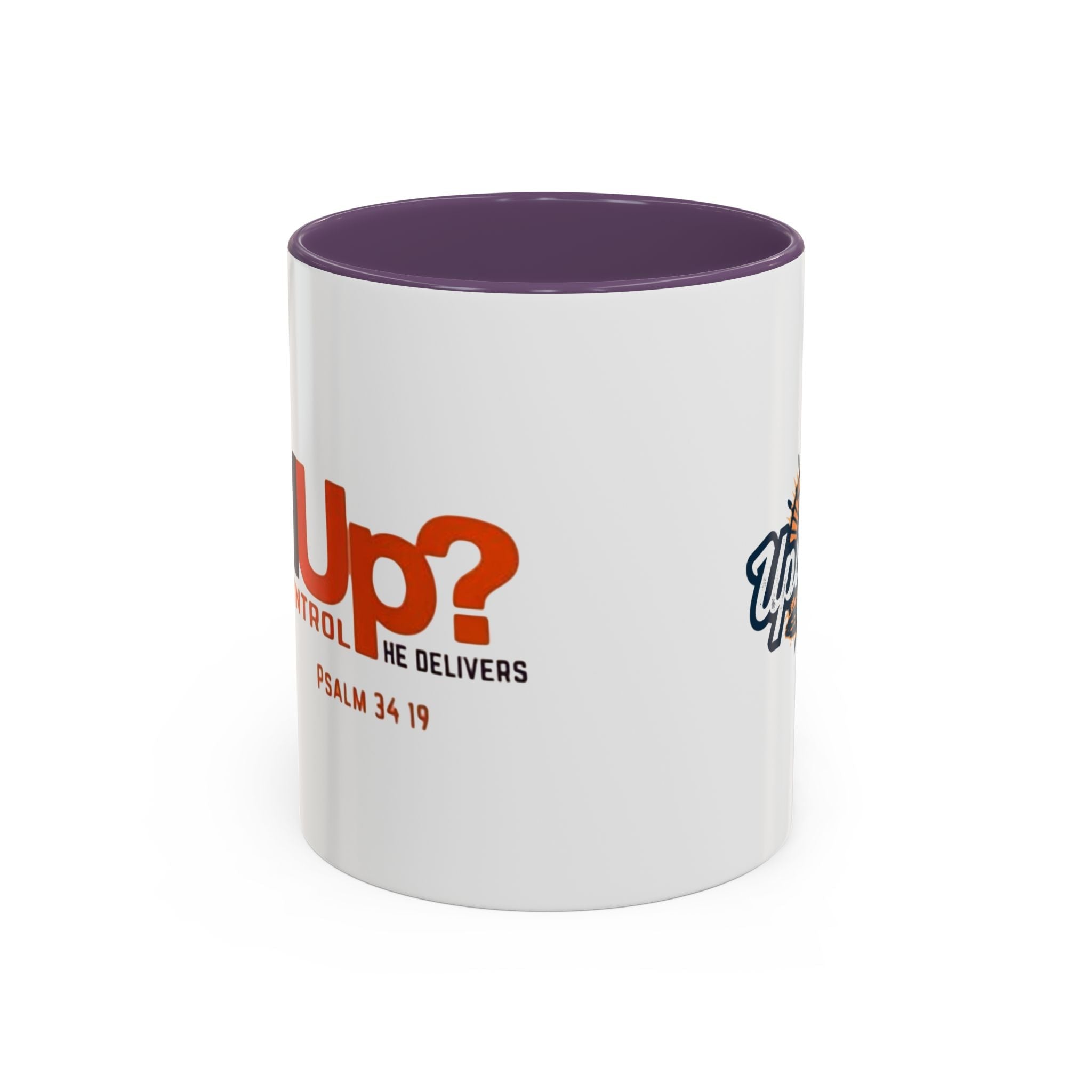 Funny Christian Coffee Mug — “Give God Control, HE Delivers” Accent Mug (11/15oz) Printify