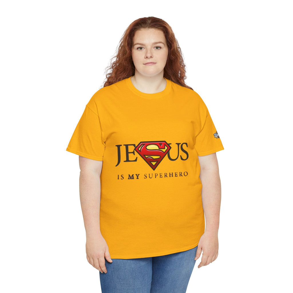 Jesus Is My Superhero T-Shirt — Faith-Based Superman-Inspired Tee Printify