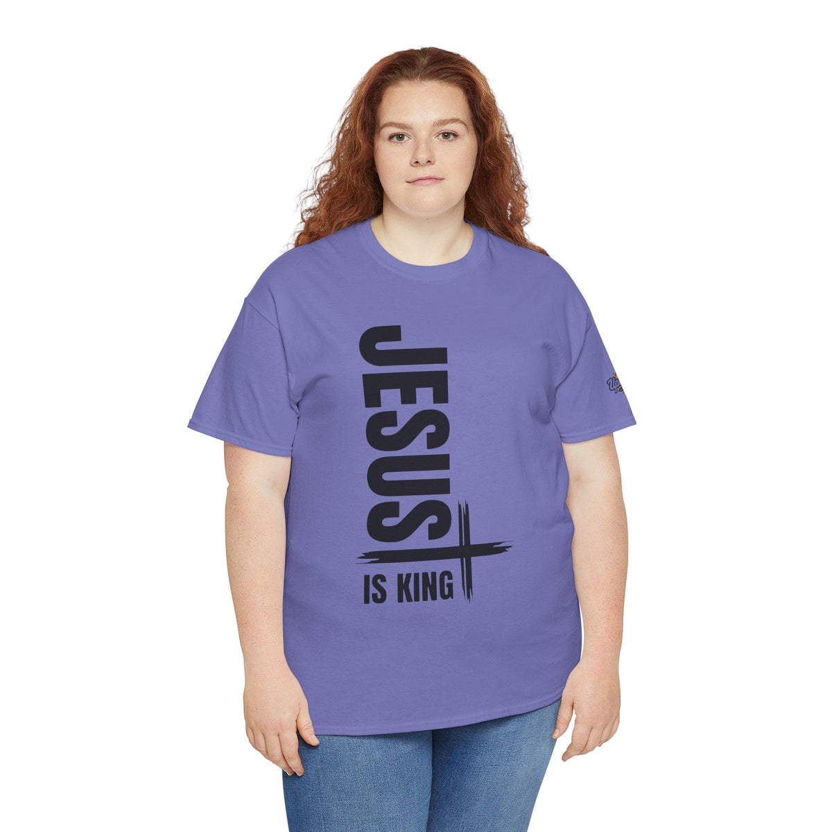 Jesus Is King T-shirt | Modern Typographic Cross Christian T-shirt Printify