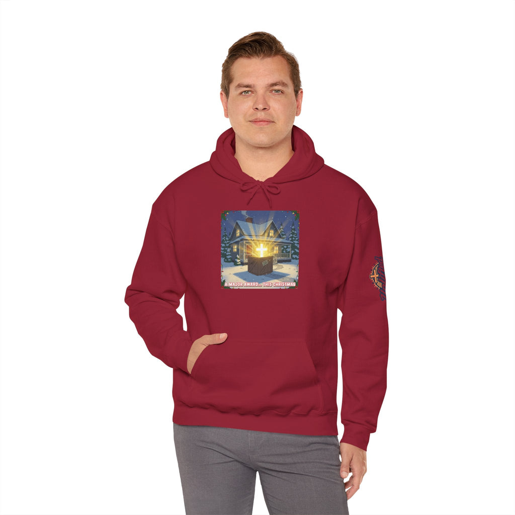 A Major Award This Christmas Hoodie – Fragile Leg Lamp Parody Cross Unboxing Christian Sweatshirt for Hilarious Faith & Holiday Glow Printify