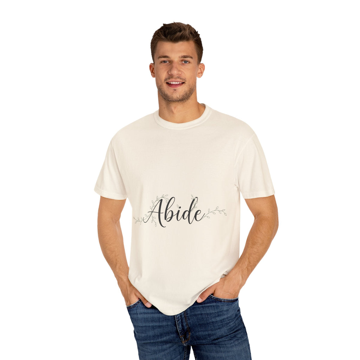 Abide in the Lord T-Shirt – Vine Design Christian Tee for Faithful Hearts Printify