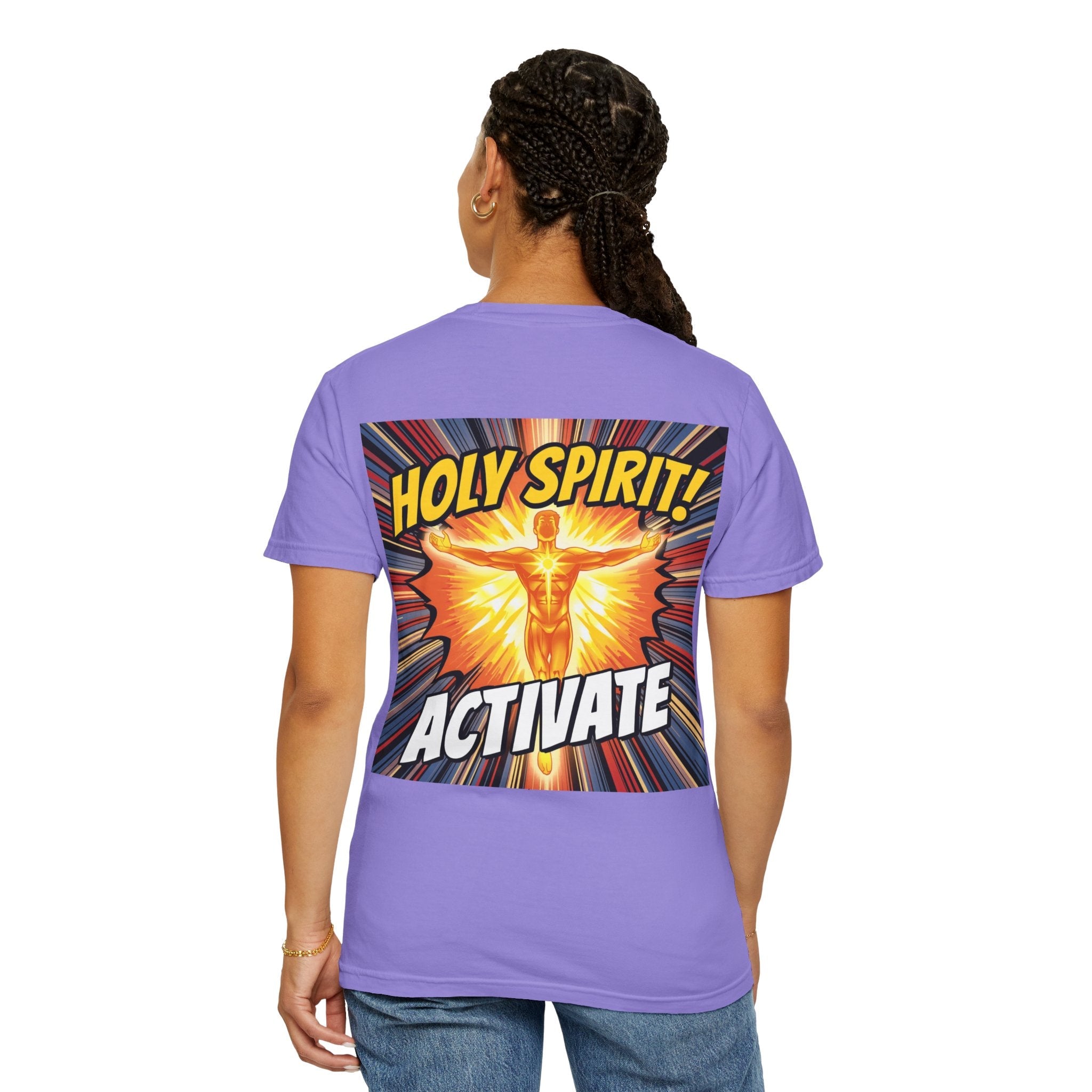 Holy Spirit Activate T-shirt – Superhero Christian T-shirt with Vibrant Power-Up Design for Faith-Fueled Boldness Printify
