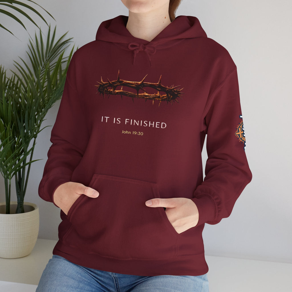 It Is Finished Crown of Thorns Hoodie — Christian John 19:30 Faith Hoodie Printify