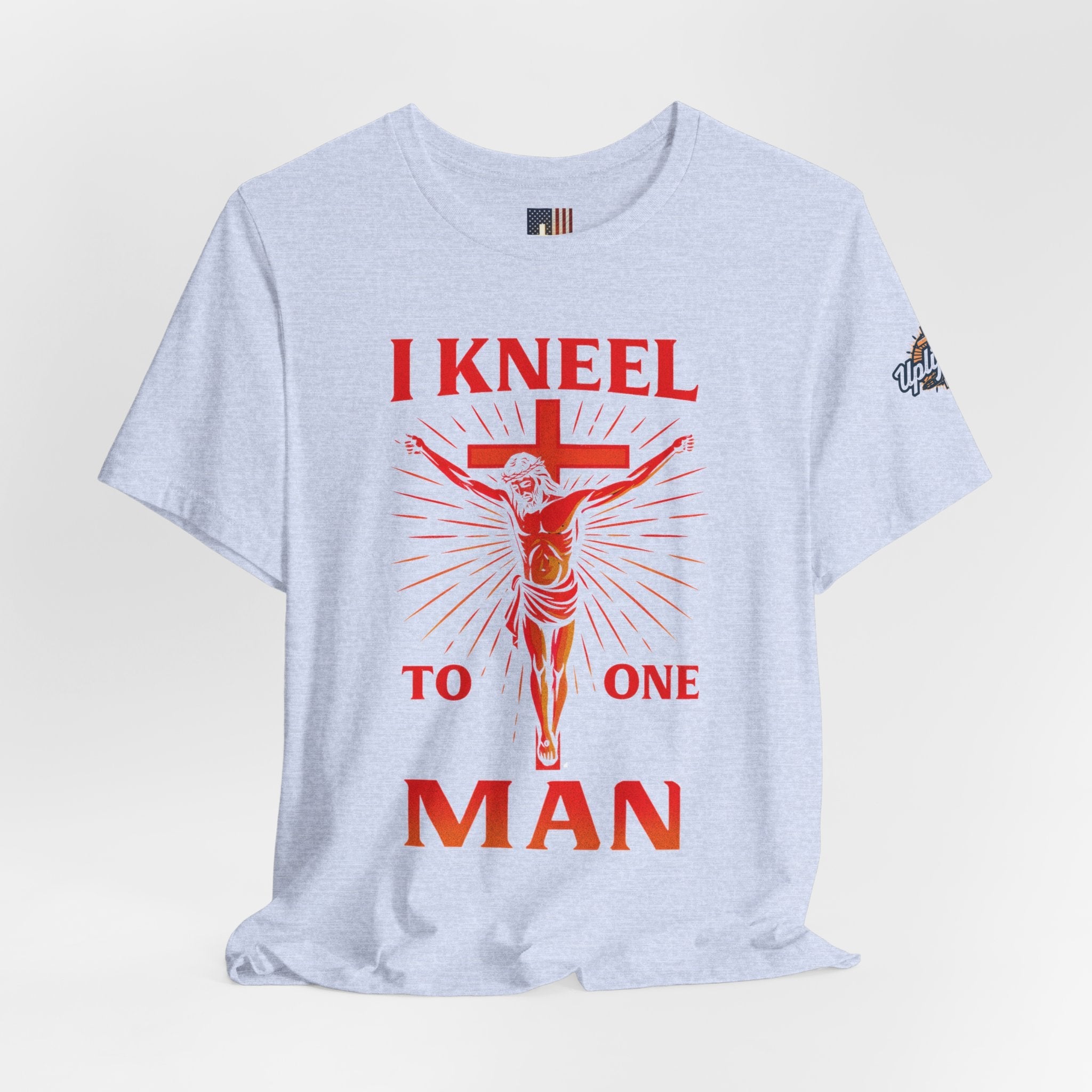I Kneel to One Man T-shirt – Crucifixion Christian T-shirt for Unashamed Devotion & Bold Faith Printify
