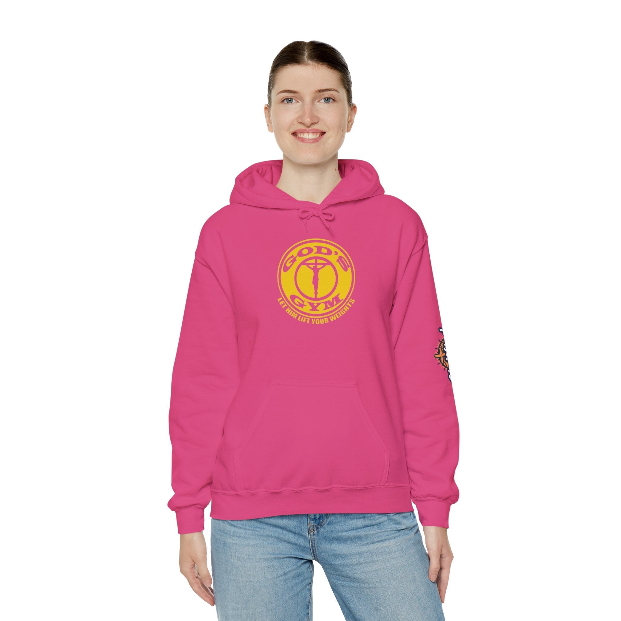 God's Gym Hoodie — "Let Him Lift Your Weights" Christian Fitness Hoodie Printify