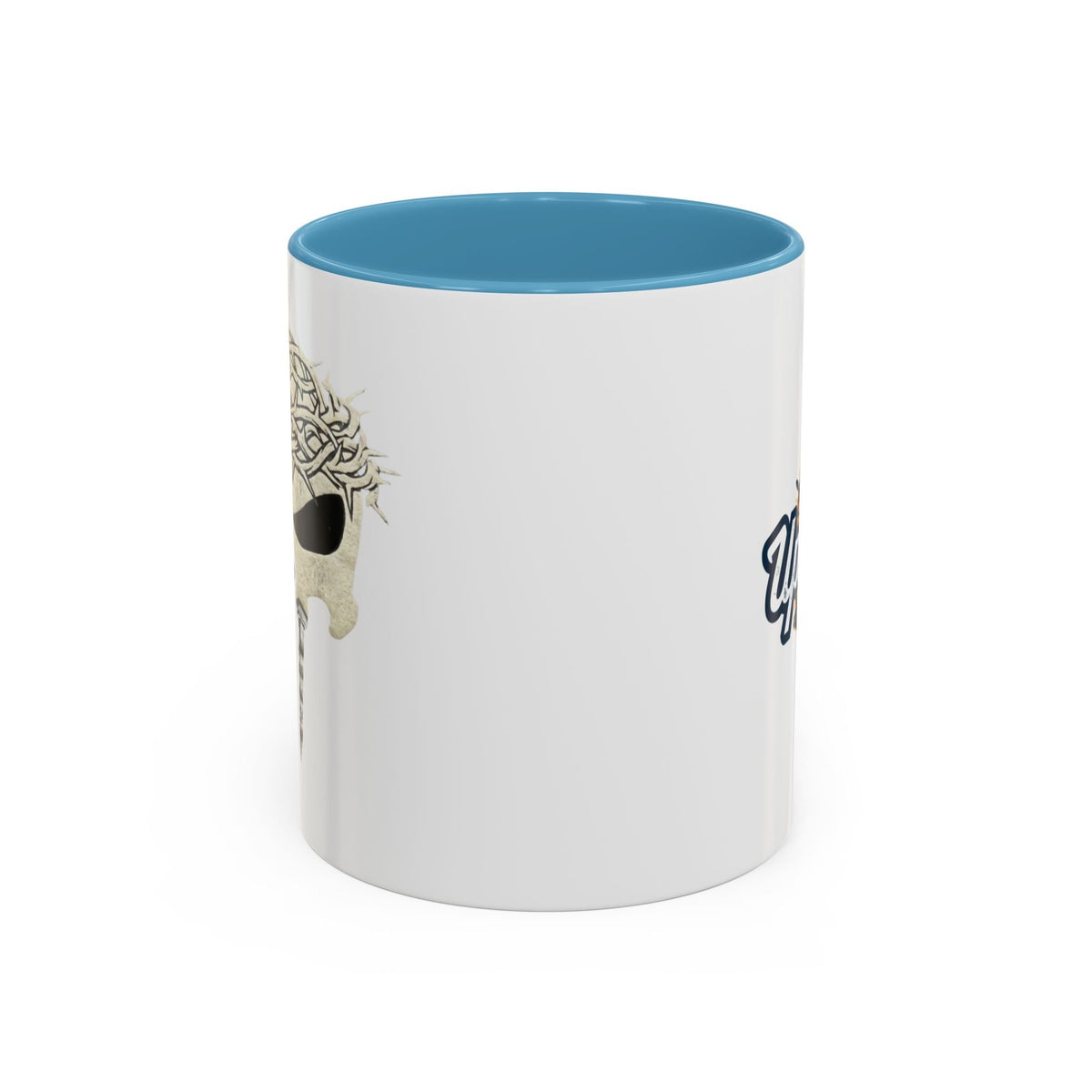 Christian Skull Coffee Mug — Crown of Thorns “Warrior Faith” (11/15 oz) Printify