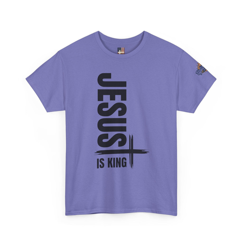 Jesus Is King T-shirt | Modern Typographic Cross Christian T-shirt Printify