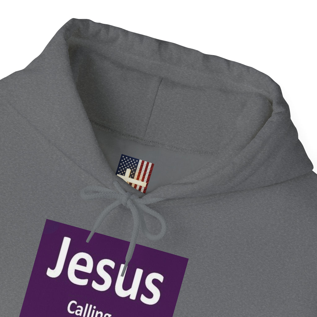 Jesus Calling Hoodie – Funny Cell Phone Screen Christian Sweatshirt for Divine Connection & Faith Humor Printify