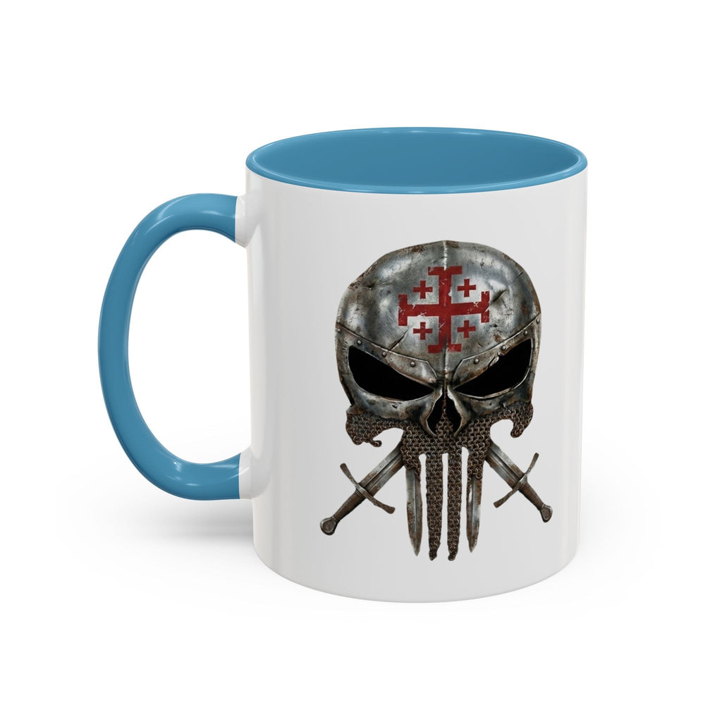 Crusader Knight Coffee Mug — 'Armor of God' Christian Skull 11/15oz Accent Mug Printify