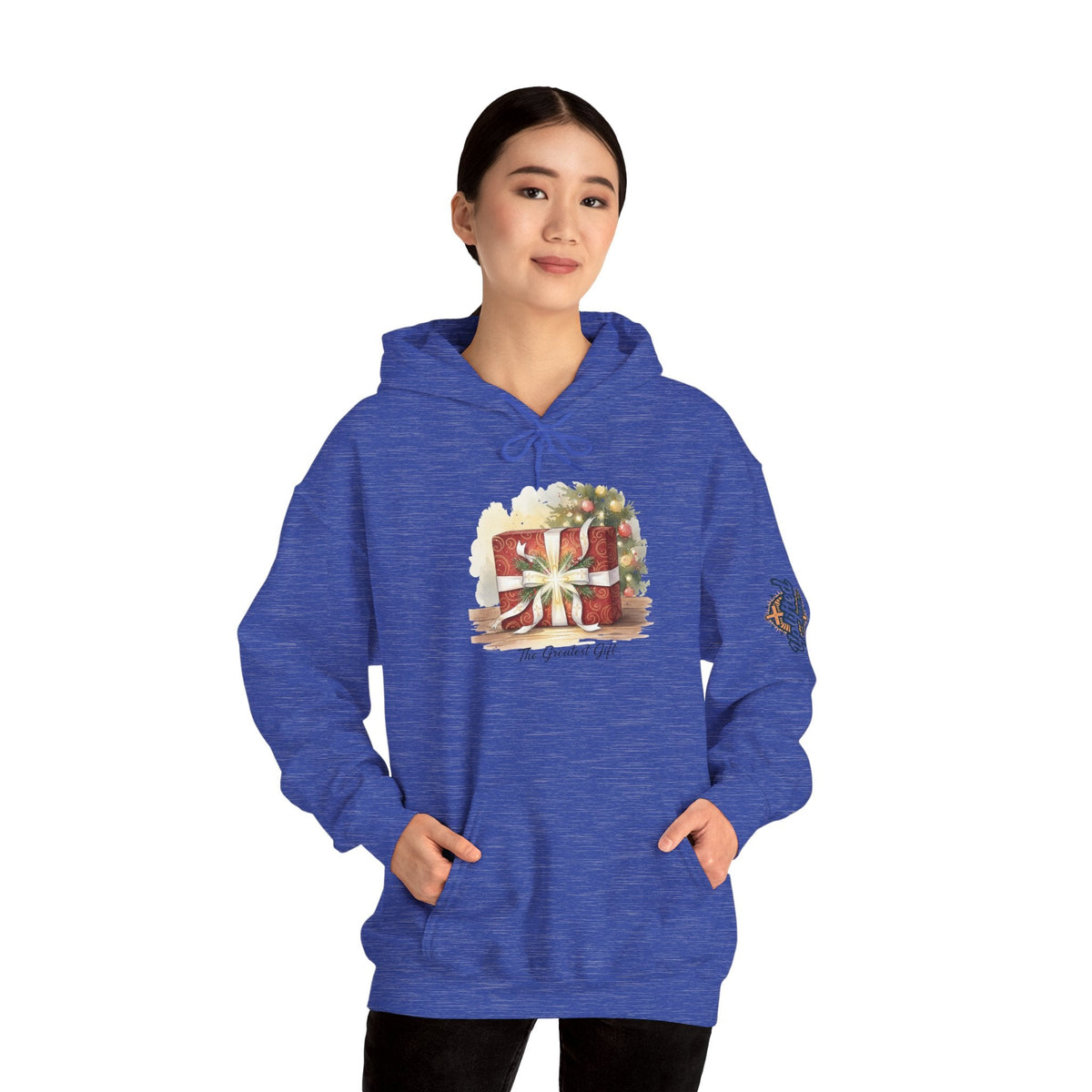 The Greatest Gift Hoodie – Cross Bow Present Christian Hoodie for Christmas Salvation & Eternal Faith Printify