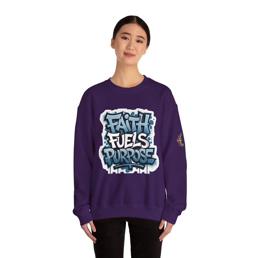 Faith Fuels Purpose Sweatshirt – Inspirational Christian Sweatshirt for Divine Drive & Unstoppable Belief Printify