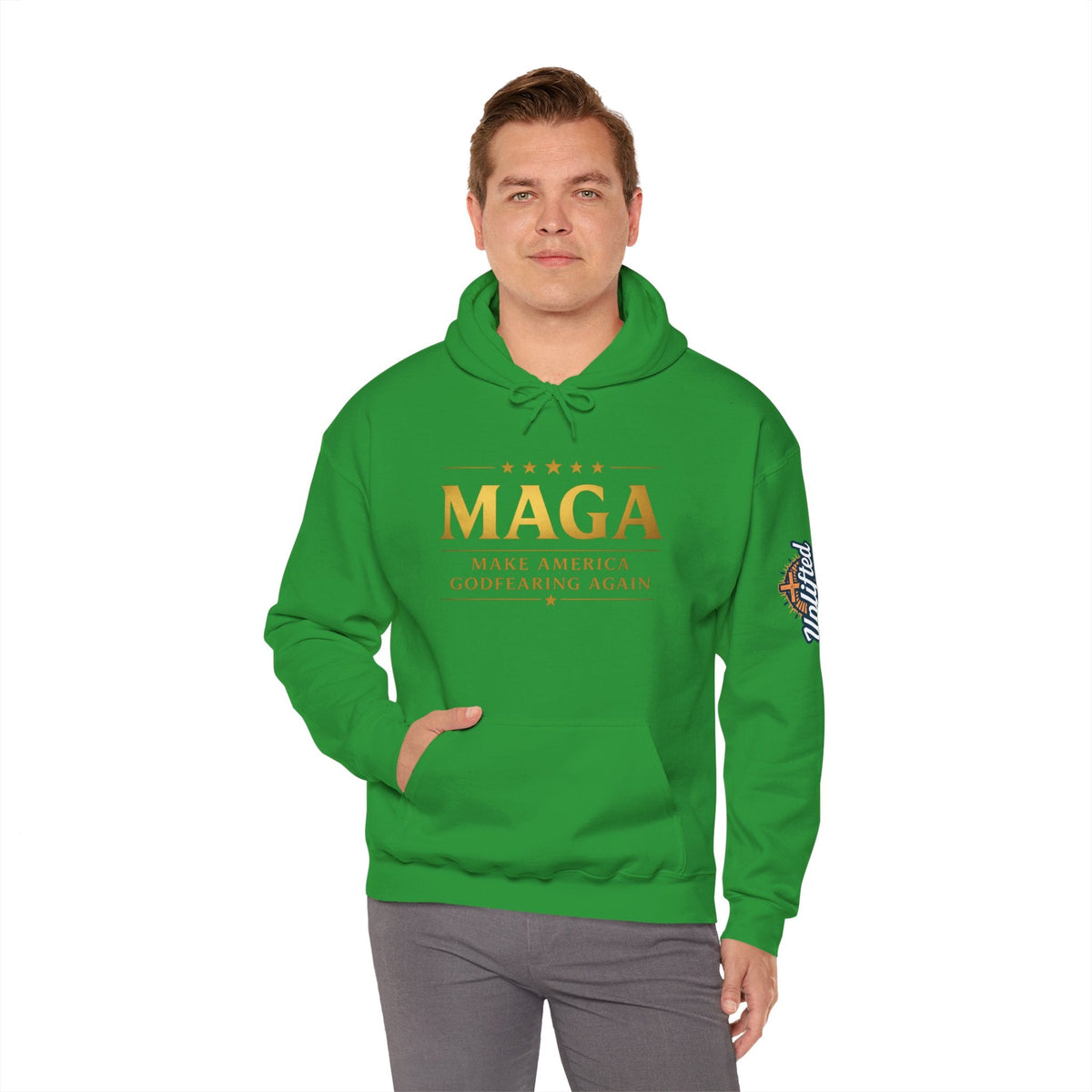 Hoodie - MAGA "Make America Godfearing Again" Political Graphic Hoodie Printify