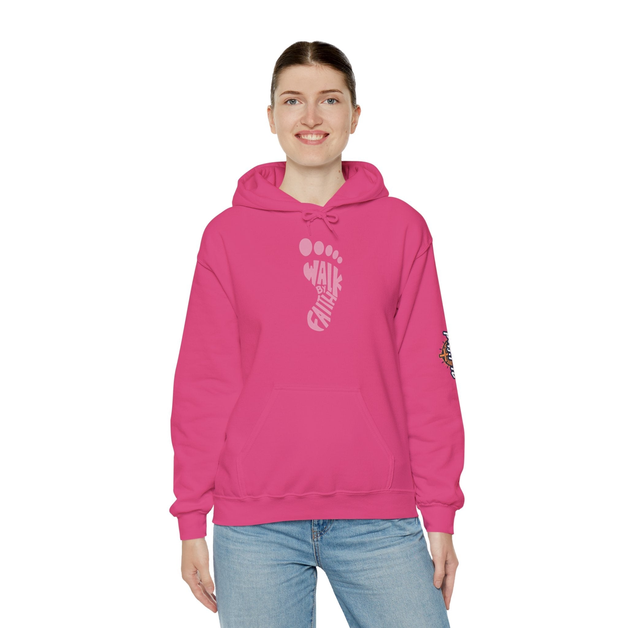 Walk By Faith Footprint Hoodie Printify