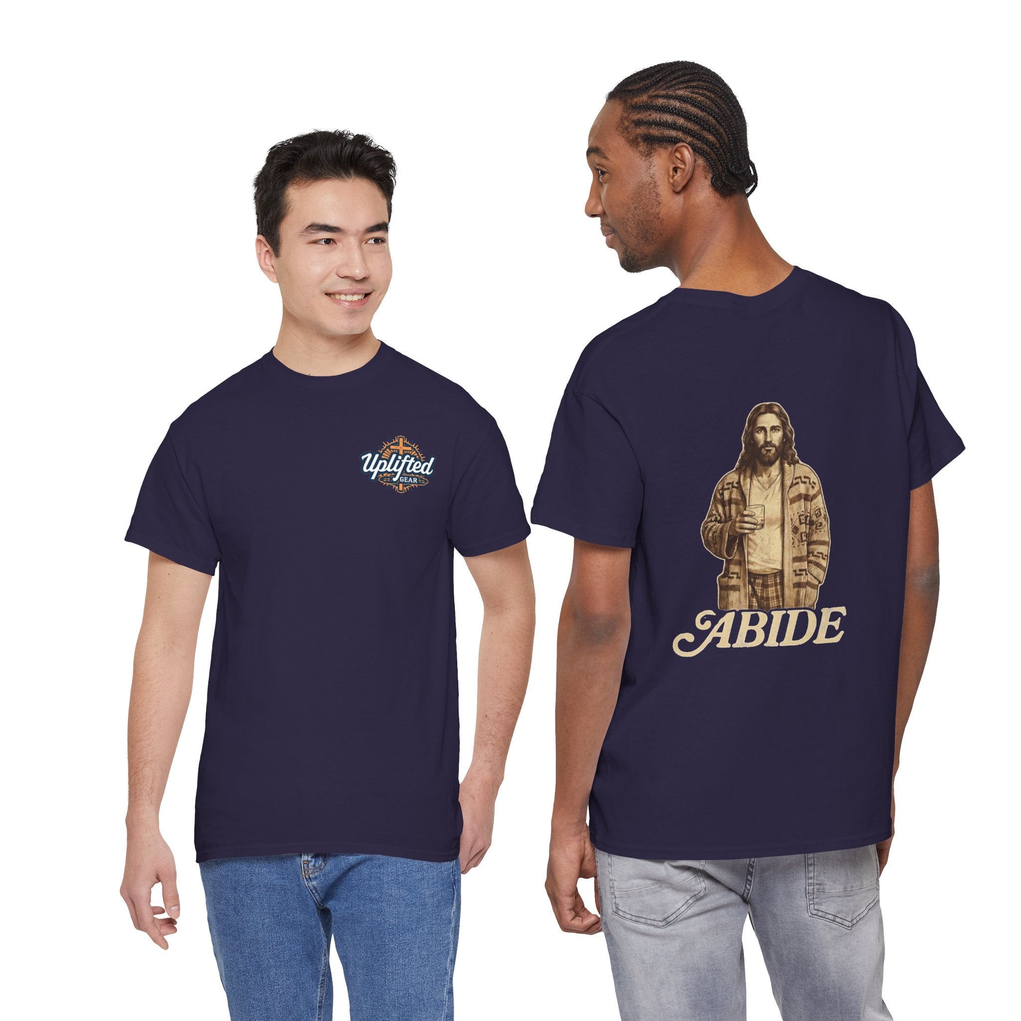 Abide Vintage Jesus Tee — "The Dude" Graphic Christian T-Shirt Printify