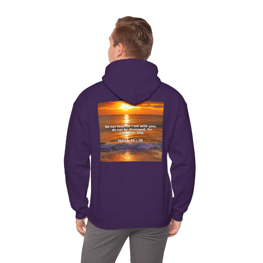 Bible Verse Unisex Heavy Blend™ Hooded Sweatshirt - Isaiah 41 : 10 Printify