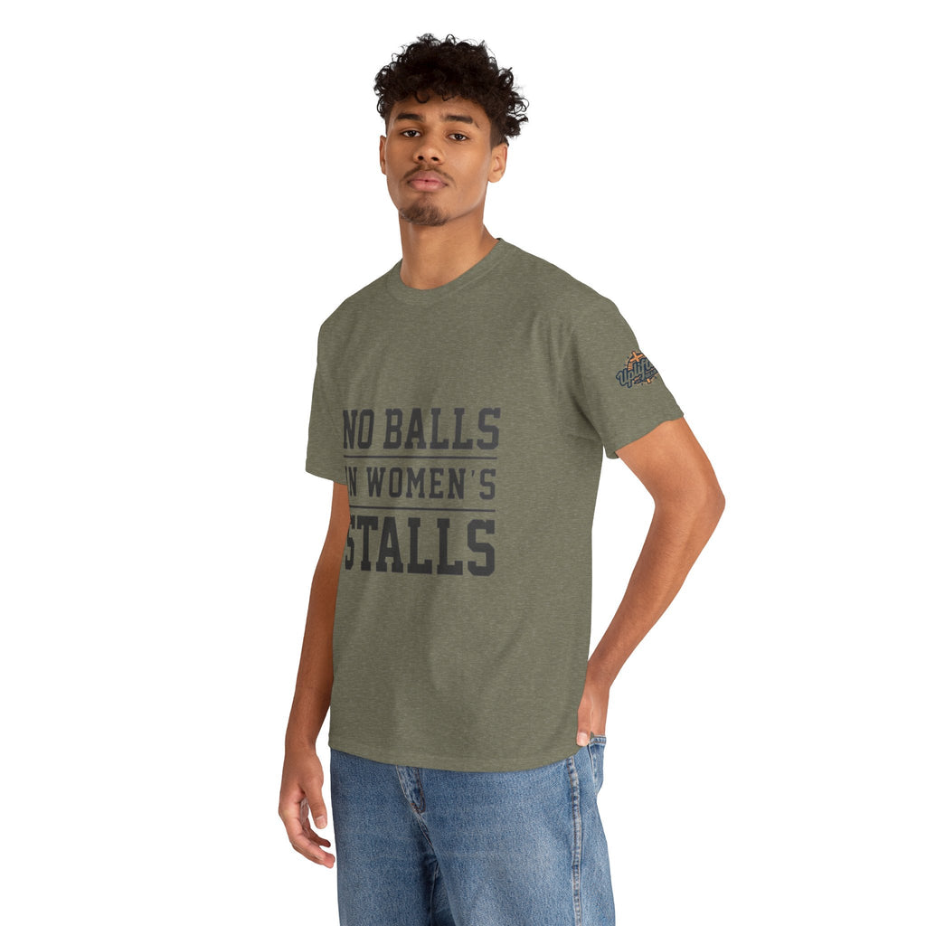 No Balls in Women's Stalls Retro Protest T-Shirt Printify