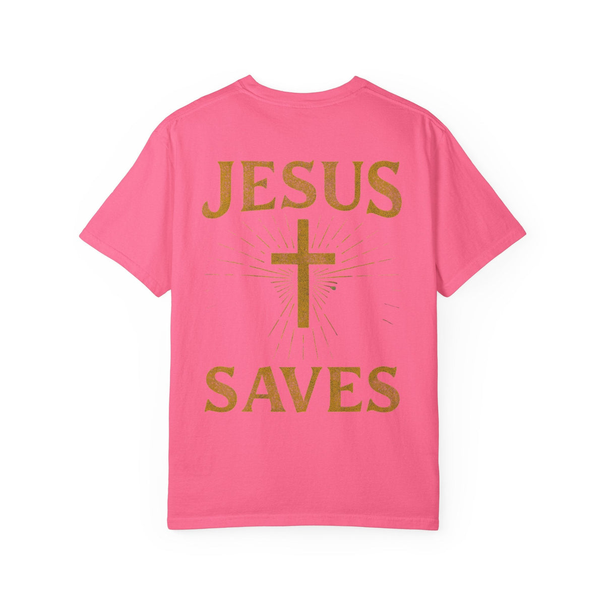 Jesus Saves T-shirt – Radiant Cross & Rays of Light Christian T-shirt for Eternal Hope & Faith Printify