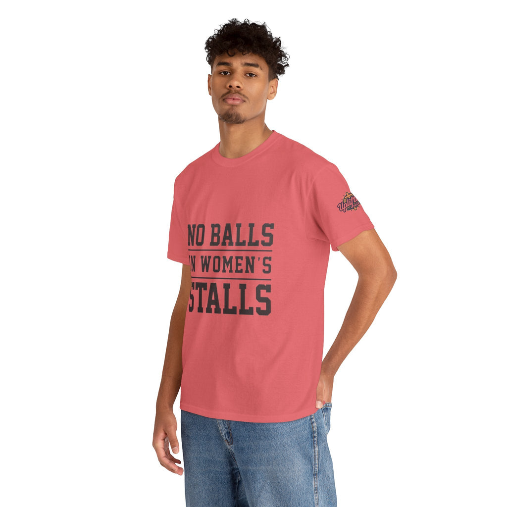 No Balls in Women's Stalls Retro Protest T-Shirt Printify