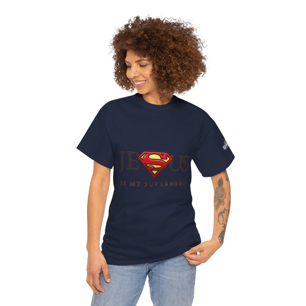 Jesus Is My Superhero T-Shirt — Faith-Based Superman-Inspired Tee Printify