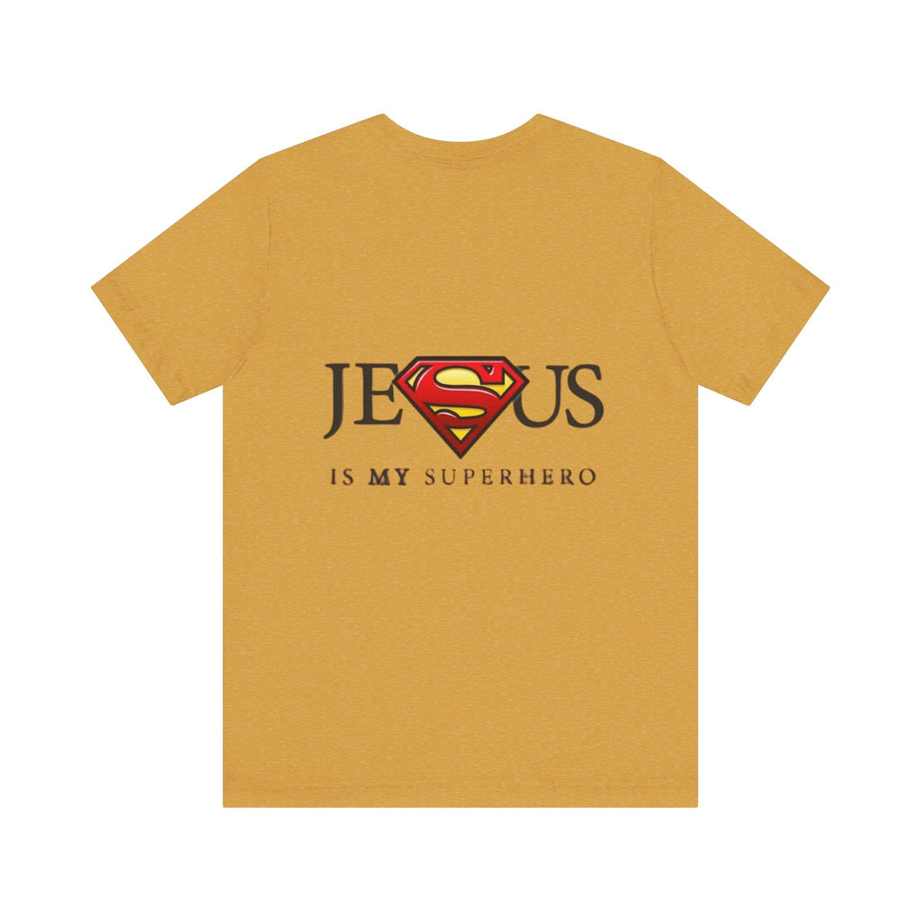 Jesus Is My Superhero T-Shirt — Faith-Based Superman-Inspired Tee Printify