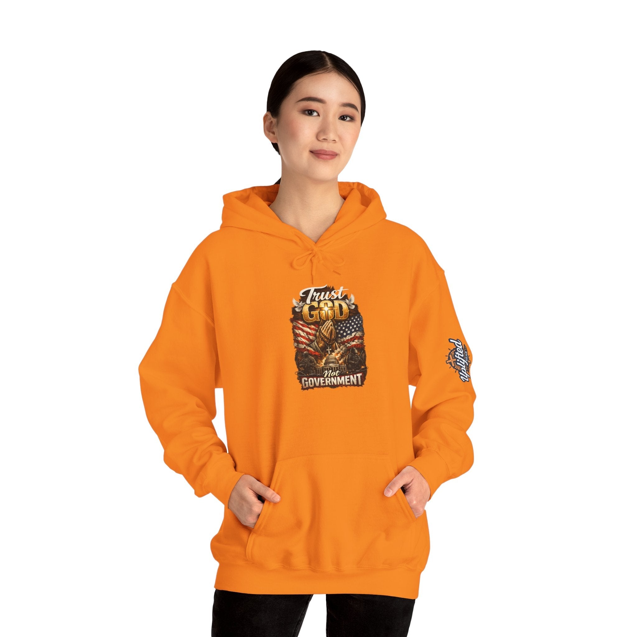 Trust God Not Government Hoodie — Vintage Patriotic Christian Hoodie Printify