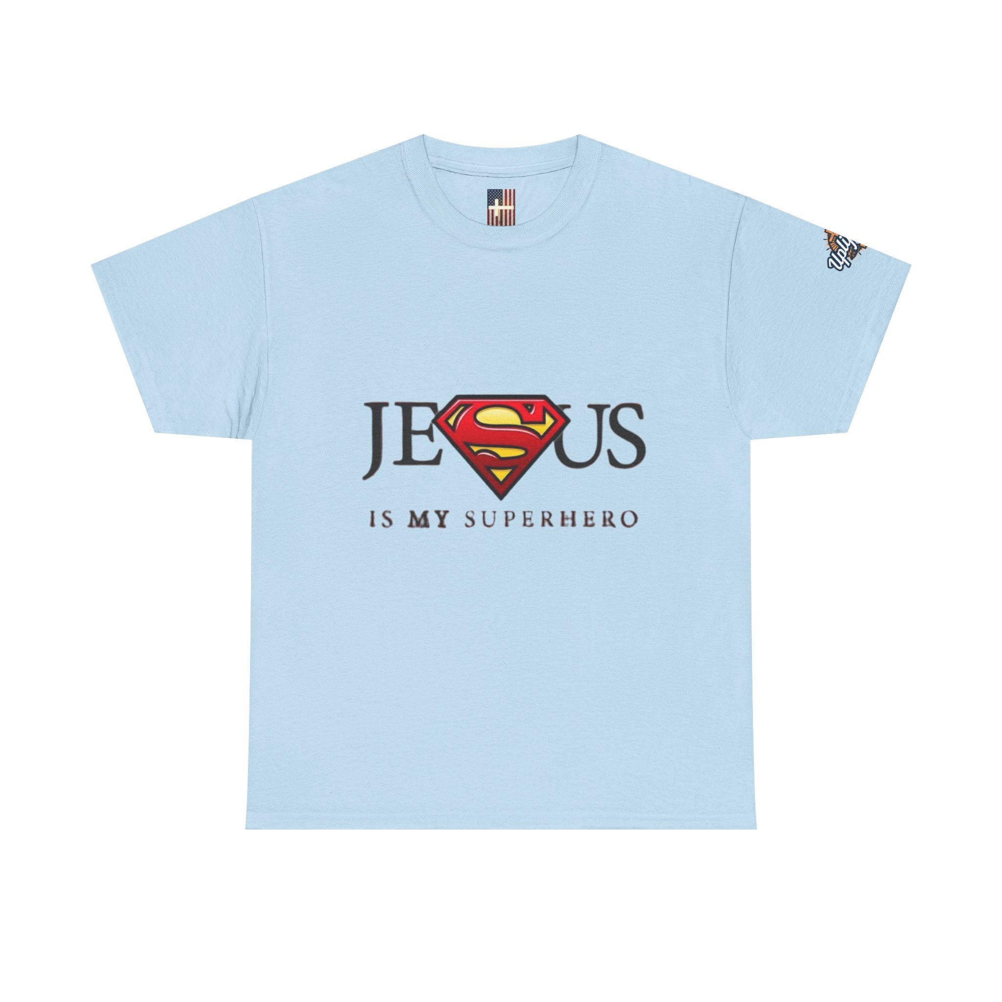 Jesus Is My Superhero T-Shirt — Faith-Based Superman-Inspired Tee Printify
