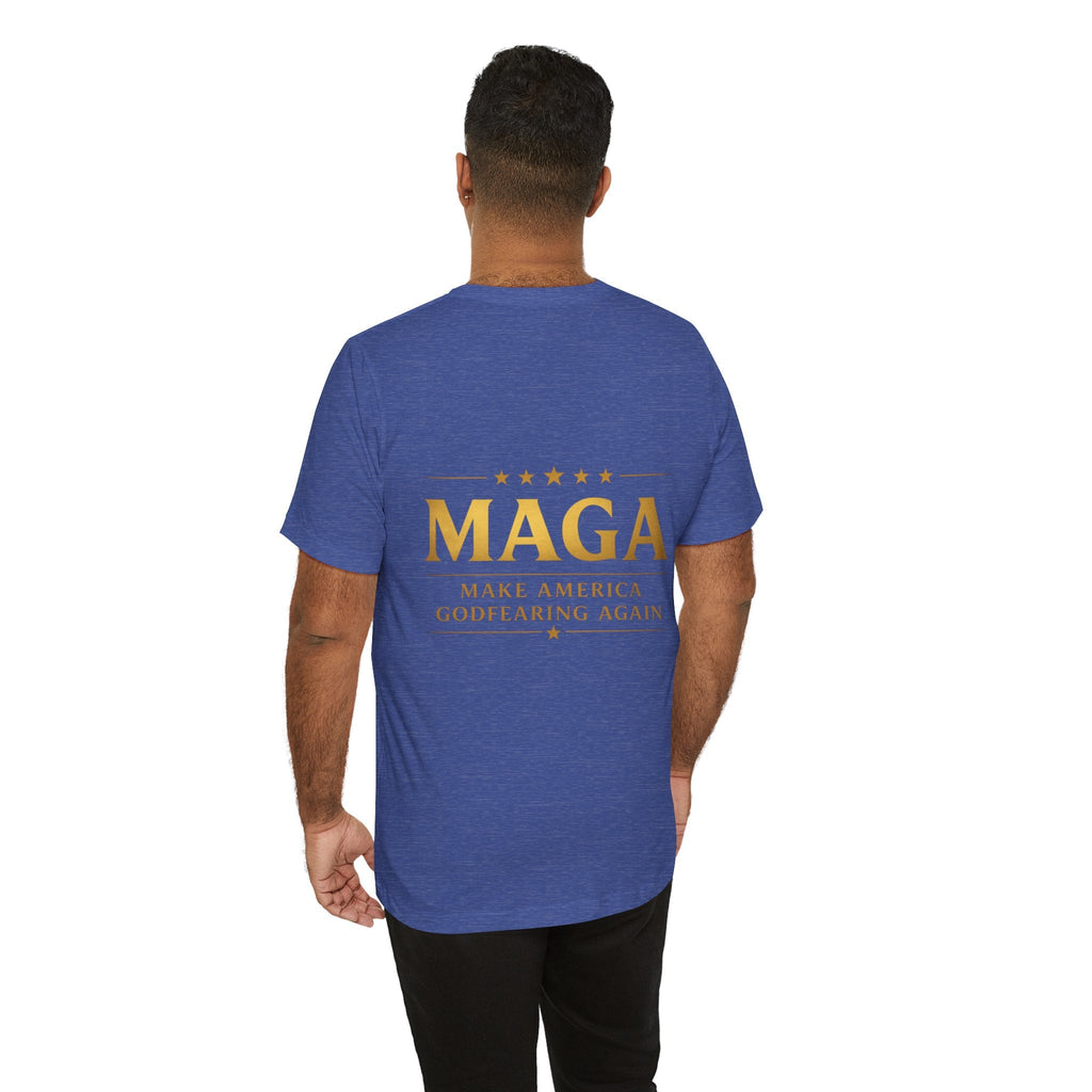 MAGA Gold Letter T-Shirt — "Make America Great Again" Printify
