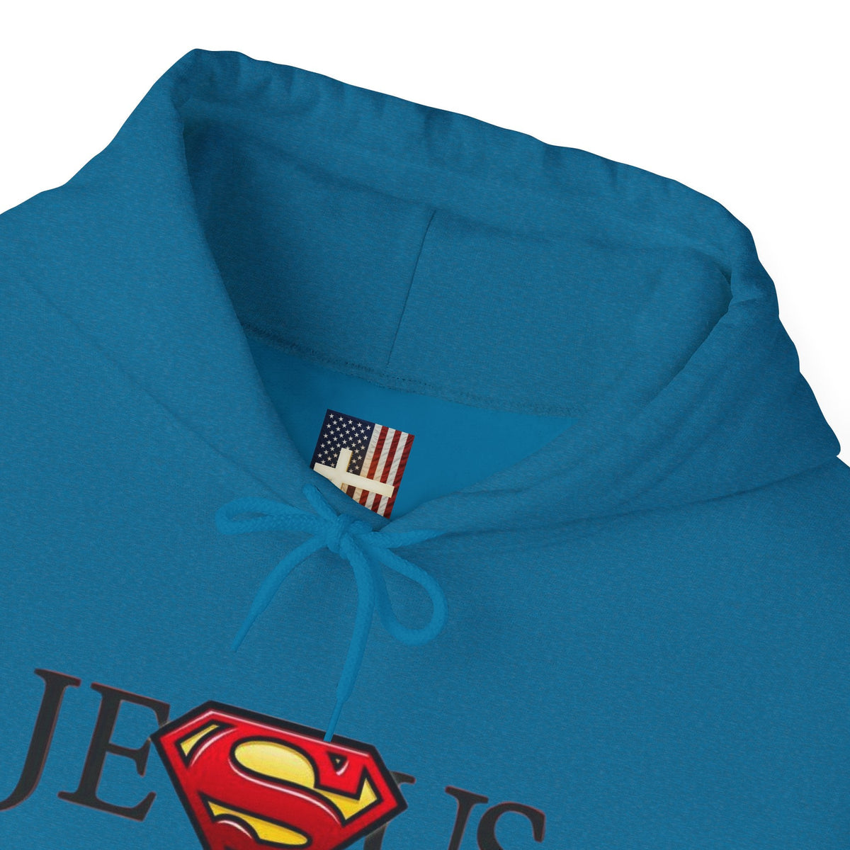 Jesus Is My Superhero Hoodie — Christian Faith Graphic Pullover Printify