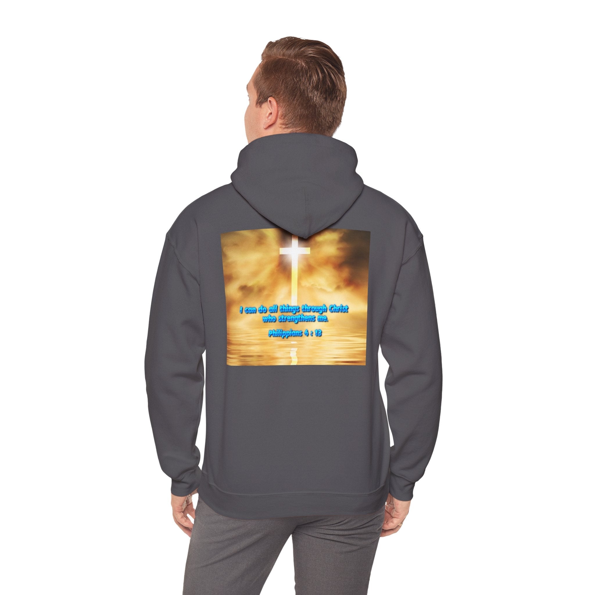 Bible Verse Unisex Heavy Blend™ Hooded Sweatshirt - Philippians 4 : 13 Printify
