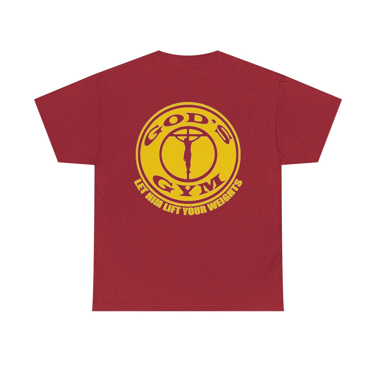 God's Gym T-Shirt — "Let Him Lift Your Weights" Christian Fitness Tee Printify