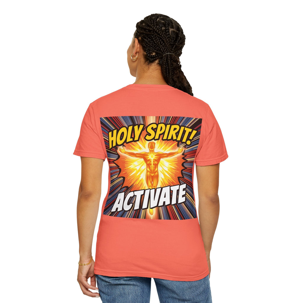 Holy Spirit Activate T-shirt – Superhero Christian T-shirt with Vibrant Power-Up Design for Faith-Fueled Boldness Printify