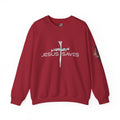Jesus Saves Sweatshirt – 3 Nails Crucifix Cross Christian Sweatshirt for Redemption Faith & Bold Salvation Printify