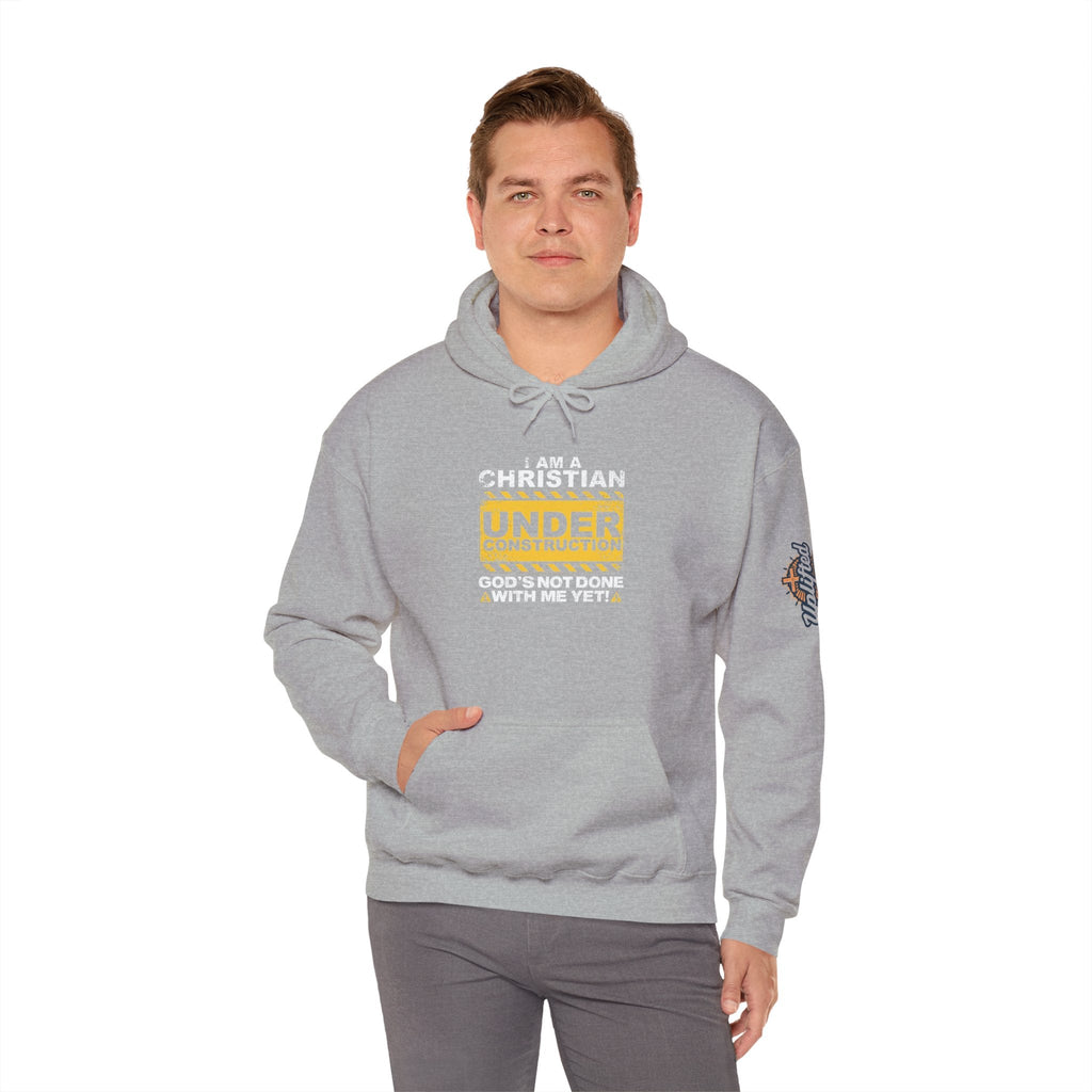 Christian Under Construction Hoodie | God Is Not Done With Me Yet Hoodie Printify