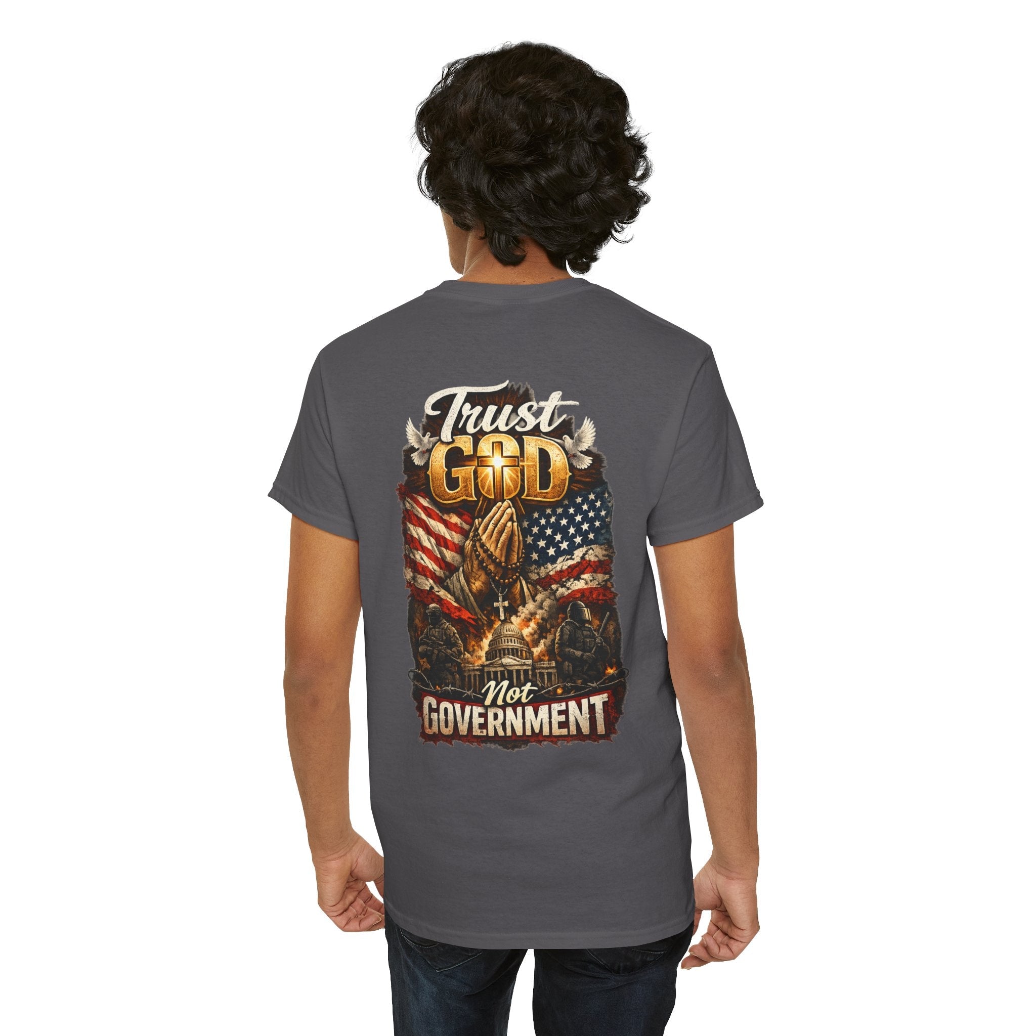 Trust God Not Government T-Shirt — Vintage Patriotic Christian Tee Printify