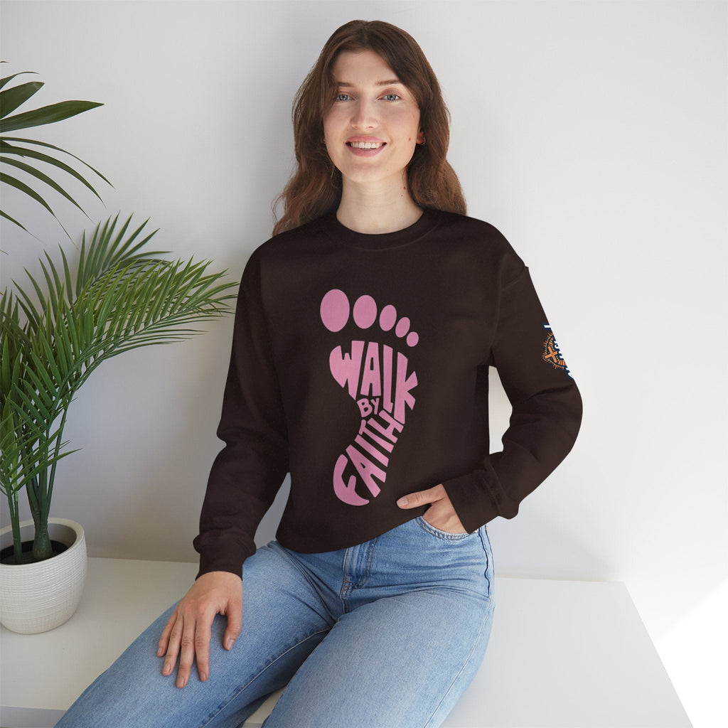 Walk By Faith Footprint Sweatshirt Printify