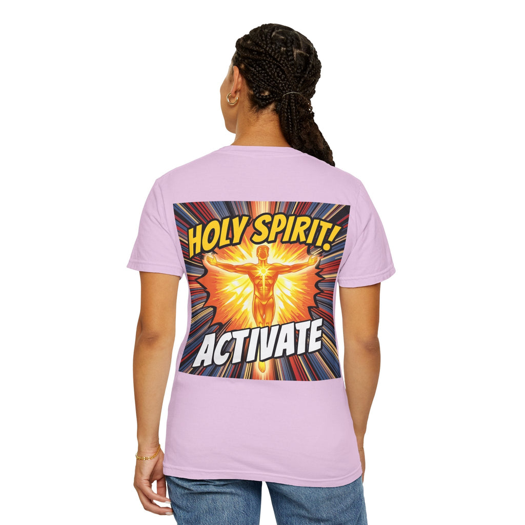 Holy Spirit Activate T-shirt – Superhero Christian T-shirt with Vibrant Power-Up Design for Faith-Fueled Boldness Printify