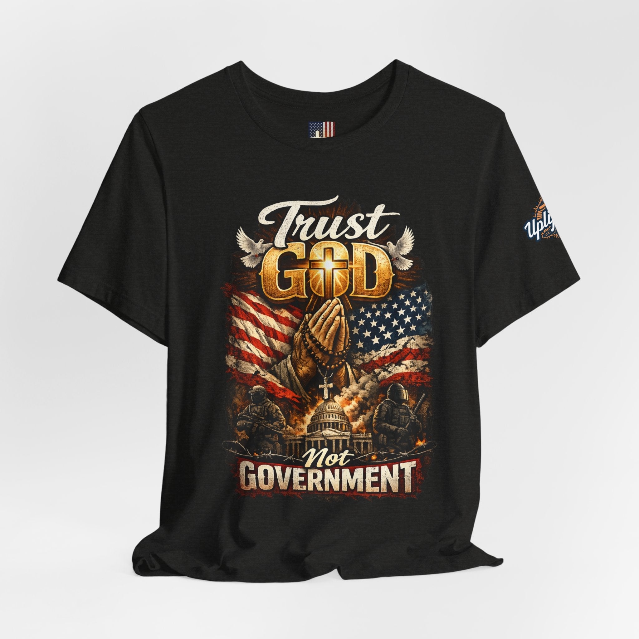 Trust God Not Government T-Shirt — Vintage Patriotic Christian Tee Printify