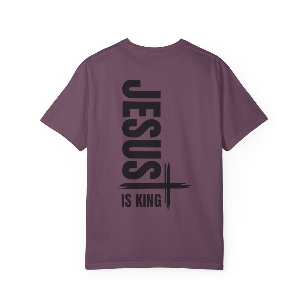 Jesus Is King T-shirt | Modern Typographic Cross Christian T-shirt Printify