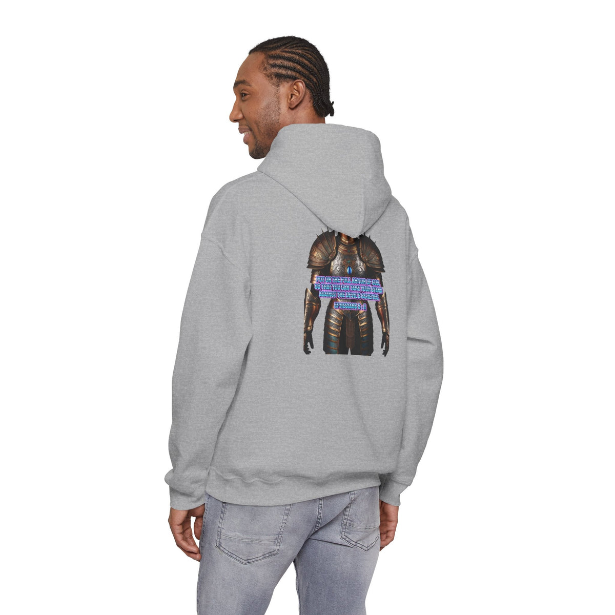 Religious Graphic Armor Of God Design - Unisex Heavy Blend™ Hooded Sweatshirt Printify