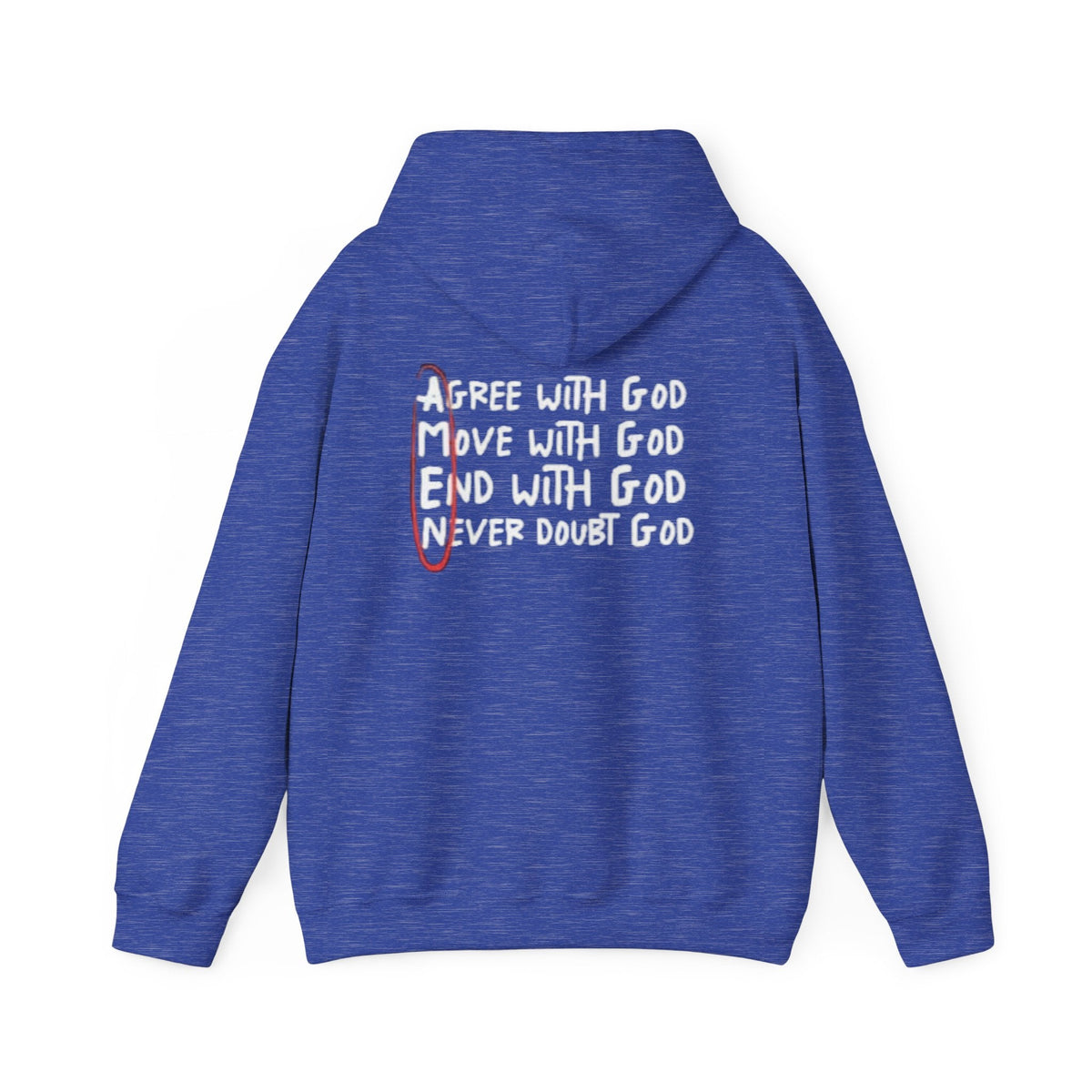 AMEN Acronym Hoodie – Agree with God Move with God End with God Never Doubt God Christian Sweatshirt for Unwavering Faith Printify