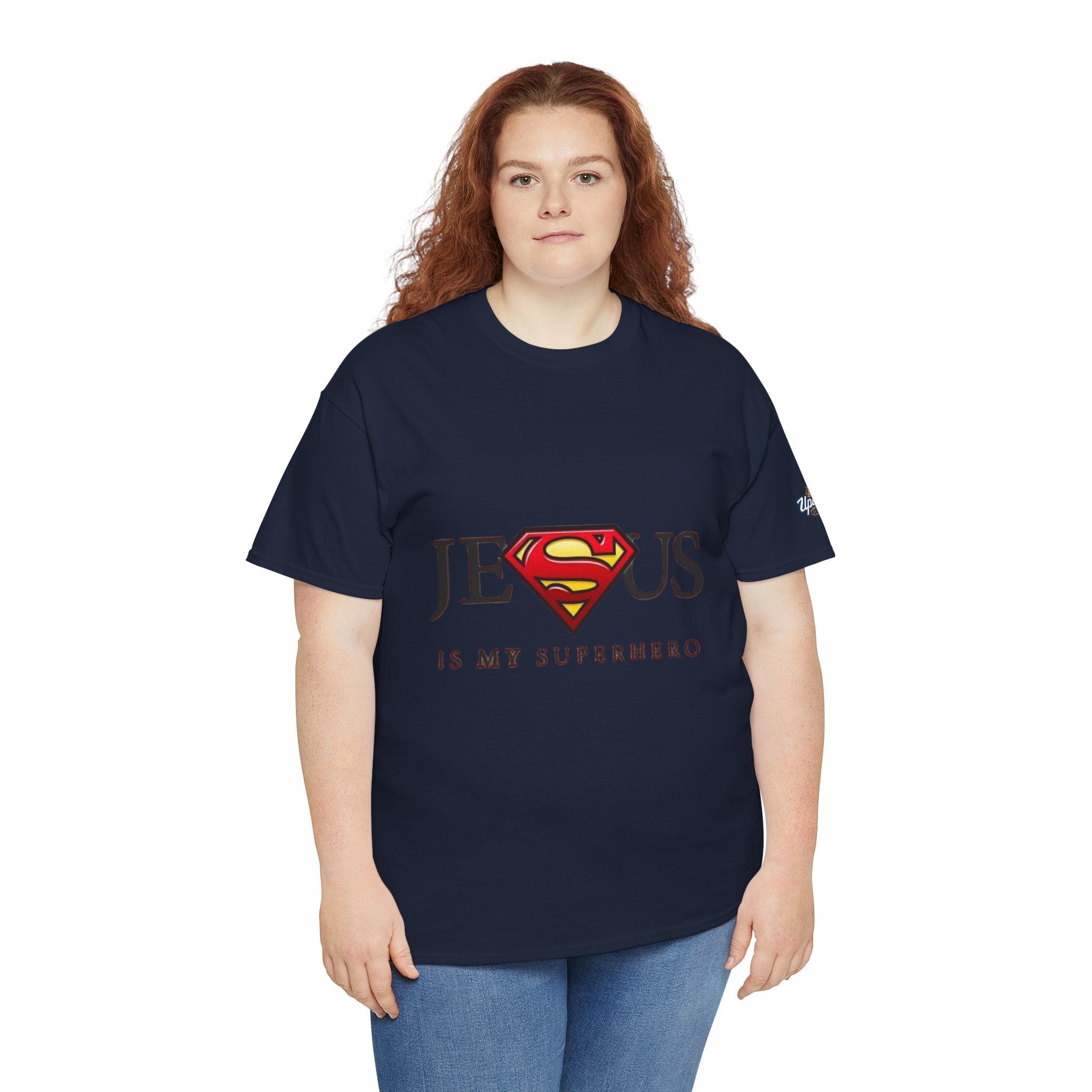 Jesus Is My Superhero T-Shirt — Faith-Based Superman-Inspired Tee Printify