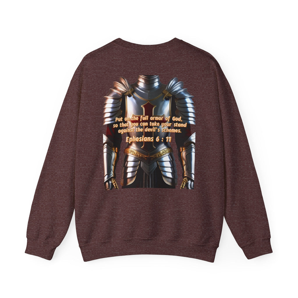 Religious Graphic Armor Of God Design - Unisex Heavy Blend™ Crewneck Sweatshirt Printify